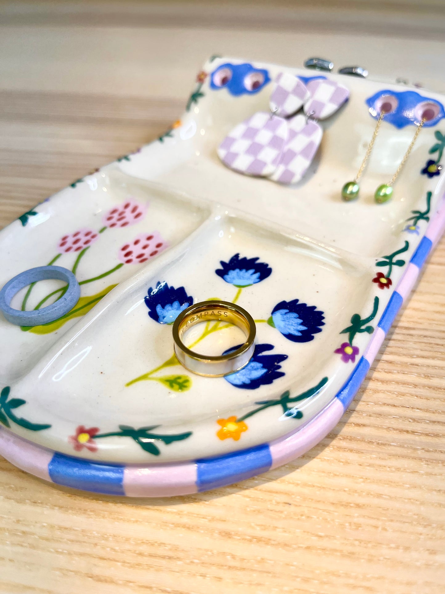 Little Floral Border Jewelry Tray