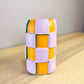 Orange & Pink Checkered Vase - Seconds Sale