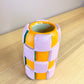 Orange & Pink Checkered Vase - Seconds Sale
