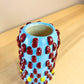 Blue & Burgundy Spotted Vase