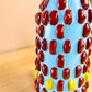 Blue & Burgundy Spotted Vase