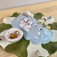 Ice Blue Floral Jewelry Tray and Pot -  Seconds Sale