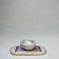 Large White Lavender Jewelry Tray & Pot