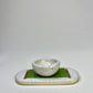 Large White Green Jewelry Tray & Pot