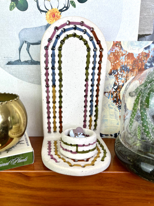 Seconds Sale - Woven Swirl Jewelry Shelf & Pot