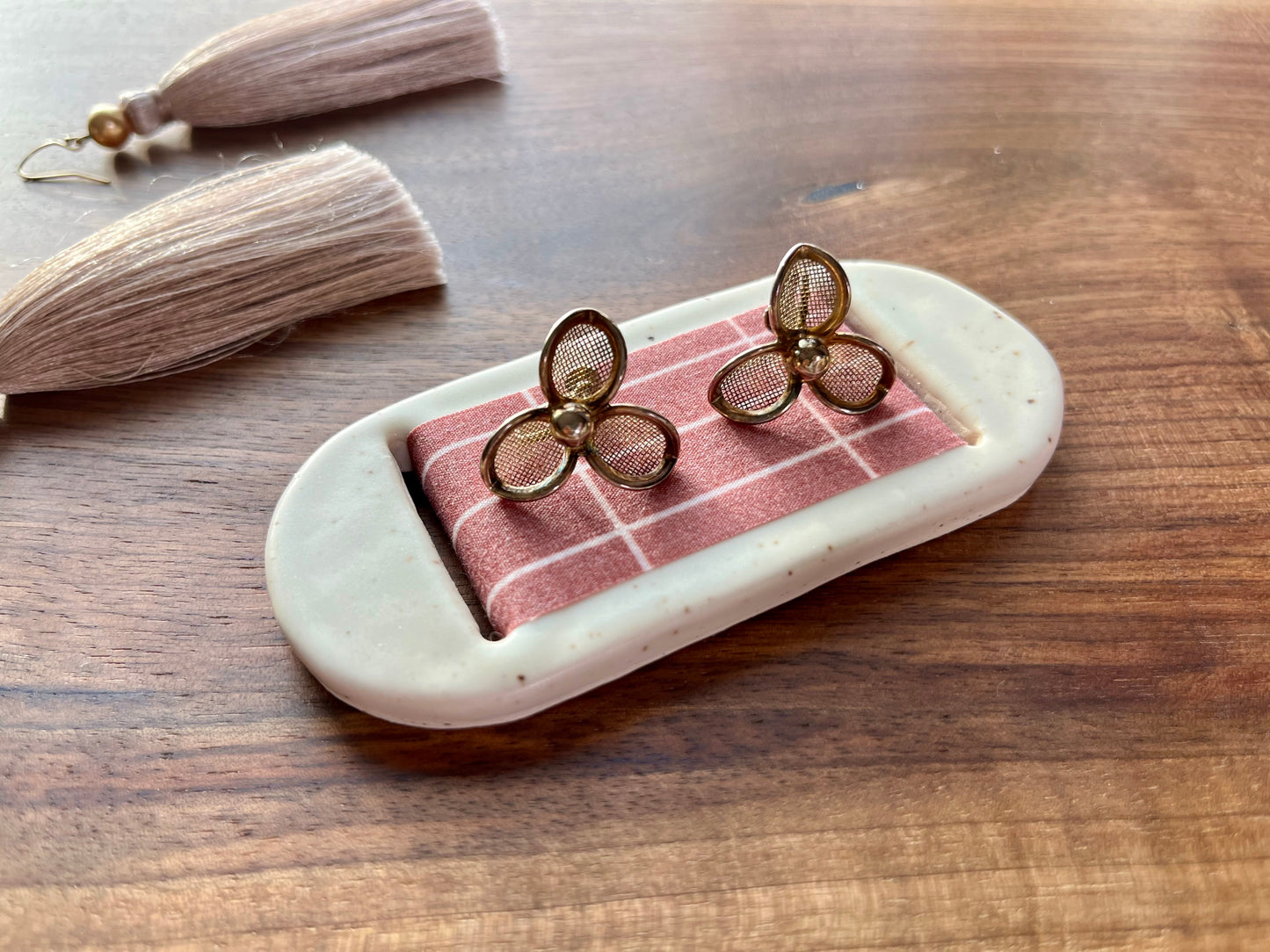 Medium Cream Brick Jewelry Tray & Pot